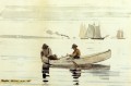 Boys Fishing Gloucester Harbor Realism marine painter Winslow Homer